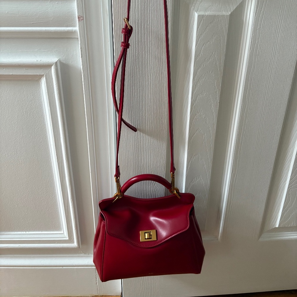 EUC JW PEI Lucia Classic Top Handle Bag  faux leather with crossbody strap